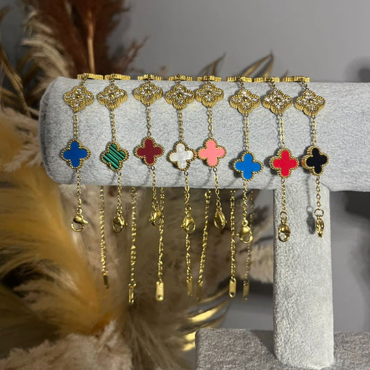 Diamond Coloured Clover Bracelet (Small) | Hibaa Selections
