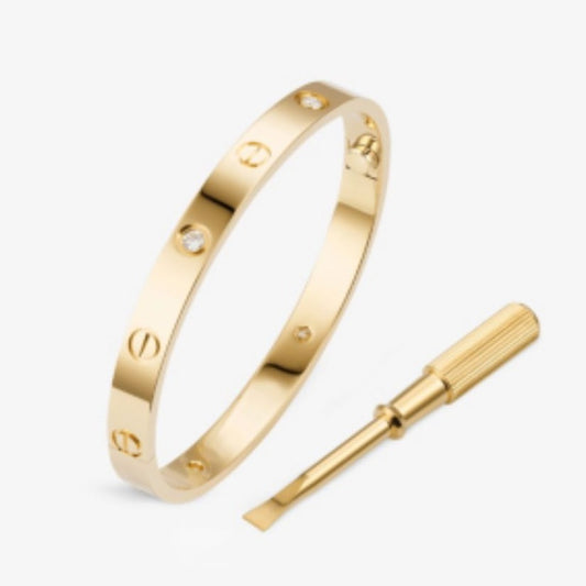 Gold-Plated Stainless Steel Love Bangle Screwdriver Bracelet