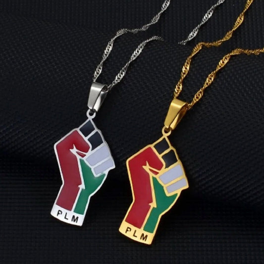 Palestine Fist PLM Pendant Necklace