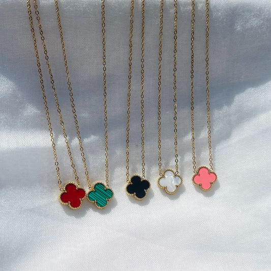 Pic of 5 Color Clover Diamond Pendant Necklaces